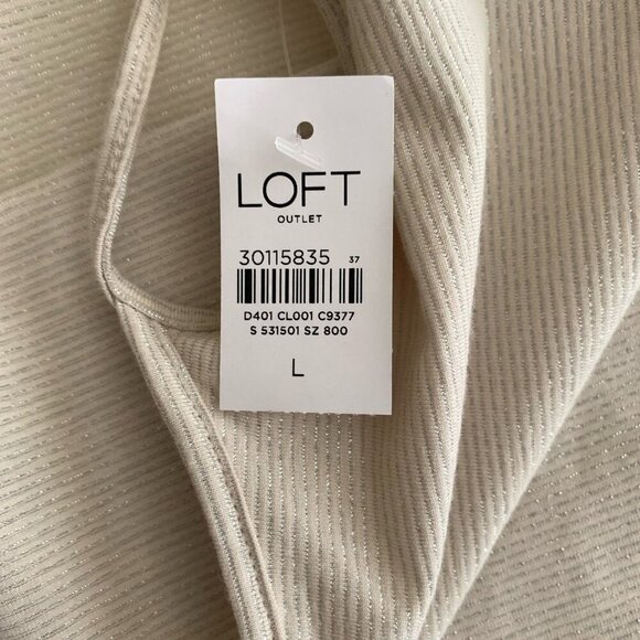 Loft Metallic Shimmer Cami Top Women’s Size Large Champagne Beige NWT - Picture 6 of 7